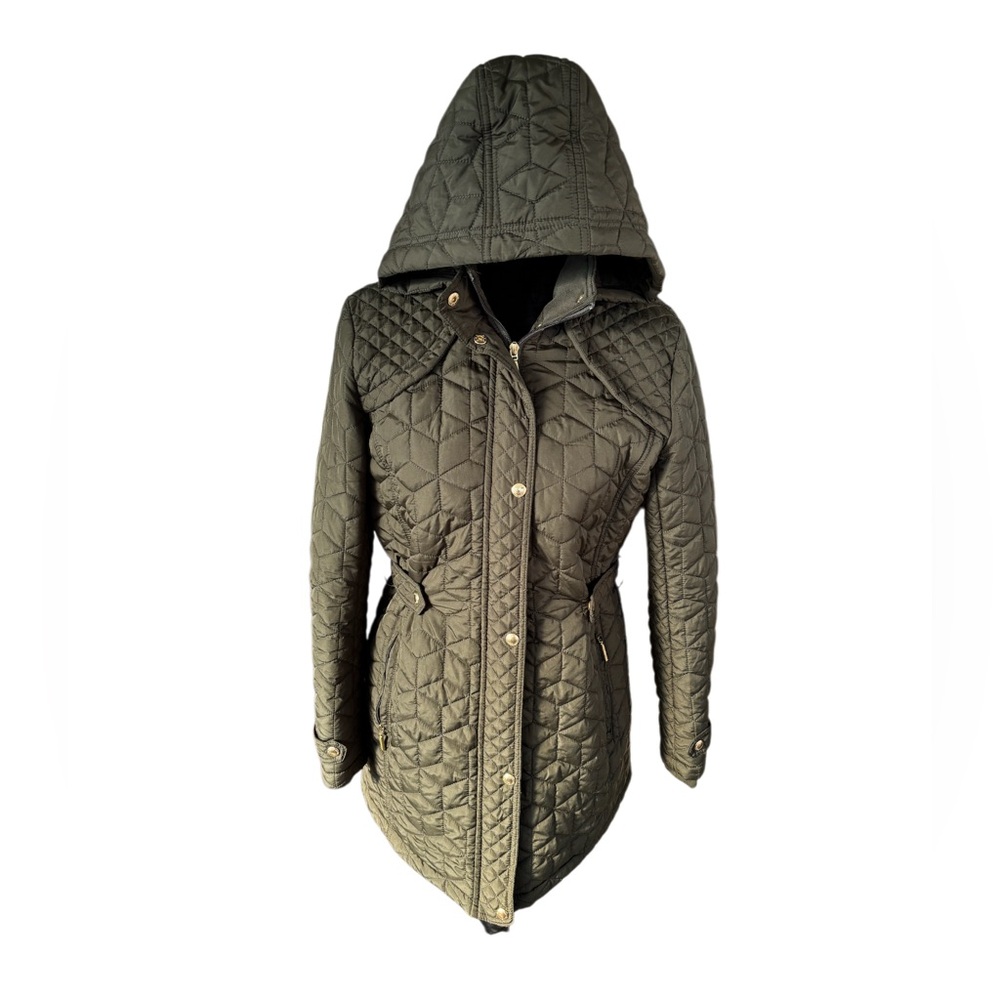 Weatherproof Hooded Full Zip Closure Quilted Jacket Size Medium